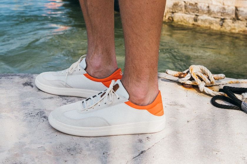 OluKai Men’s Pūnini Sneaker | Off White Molten Orange