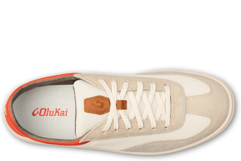 OluKai Men’s Pūnini Sneaker | Off White Molten Orange