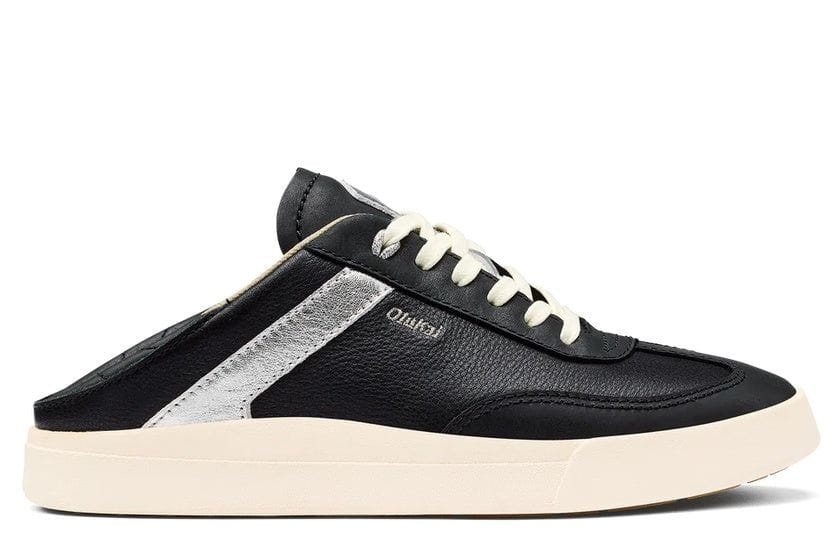 OluKai Women's Hā‘upu Leather Sneaker | Black