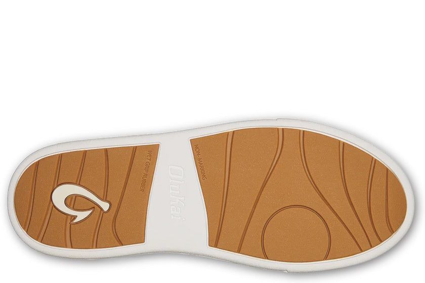 OluKai Women's Hā‘upu Leather Sneaker | White