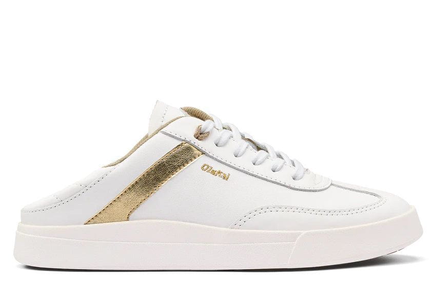 OluKai Women's Hā‘upu Leather Sneaker | White