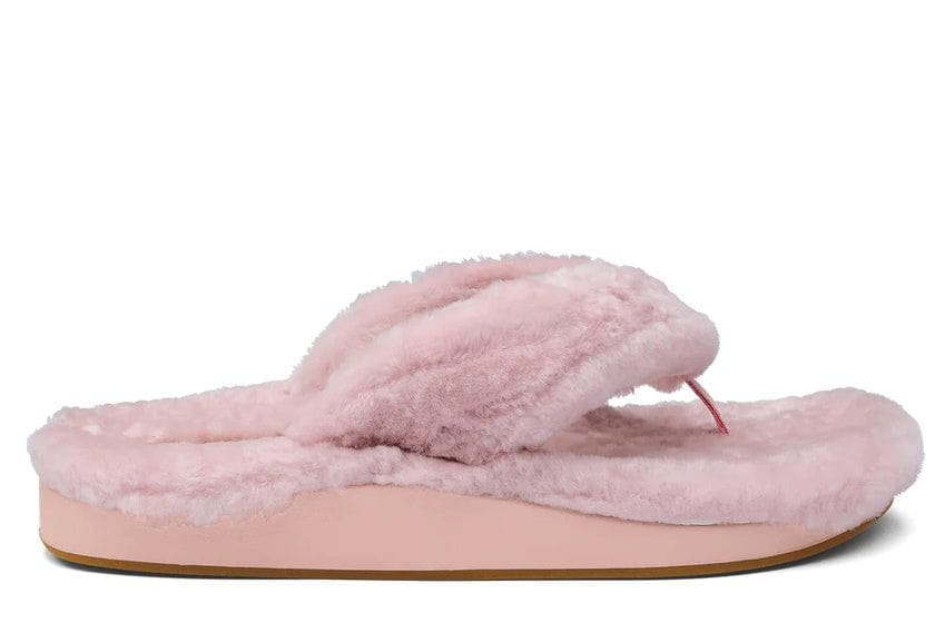 OluKai Women's Kīpe'a Heu Slipper Sandals | Pink Clay Shearling