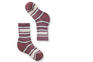 Smartwool Kids' Hike Light Cushion Striped Crew Socks | Argyle Purple