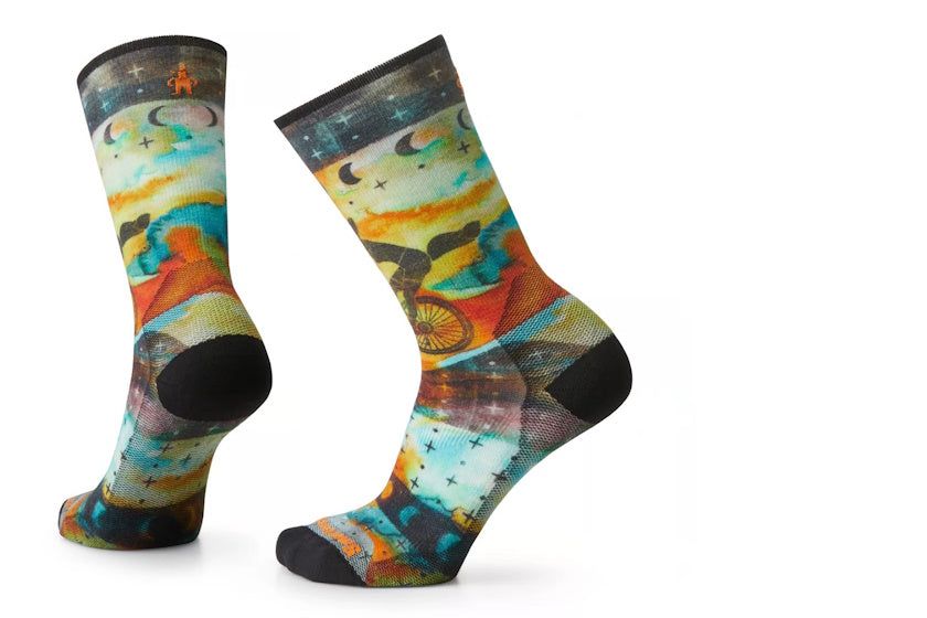 Smartwool Women's Bike Zero Cushion Celestial Print Crew Socks | Multi Colour