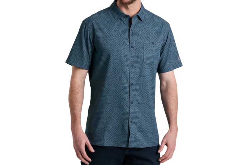 KÜHL Men's Persuadr Short Sleeve Button-Up Shirt | Charcoal Blue