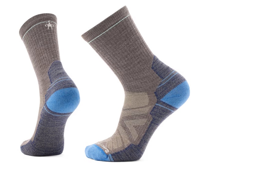 Smartwool Hike Light Cushion Crew Socks | Taupe Laguna Blue