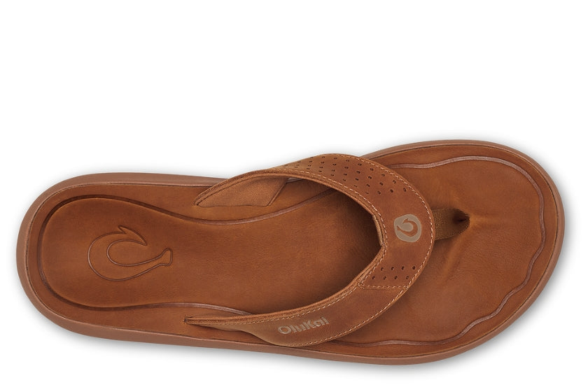 OluKai Men's Pili Waterproof Leather Sandal | Fox