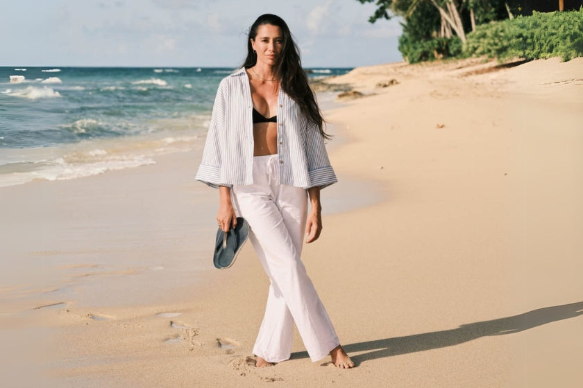 OluKai Women's Southshore Waterproof Leather Sandal | Indigo