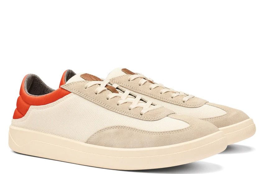 OluKai Men’s Pūnini Sneaker | Off White Molten Orange