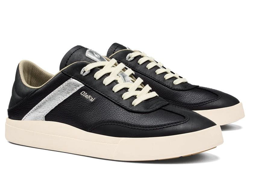 OluKai Women's Hā‘upu Leather Sneaker | Black