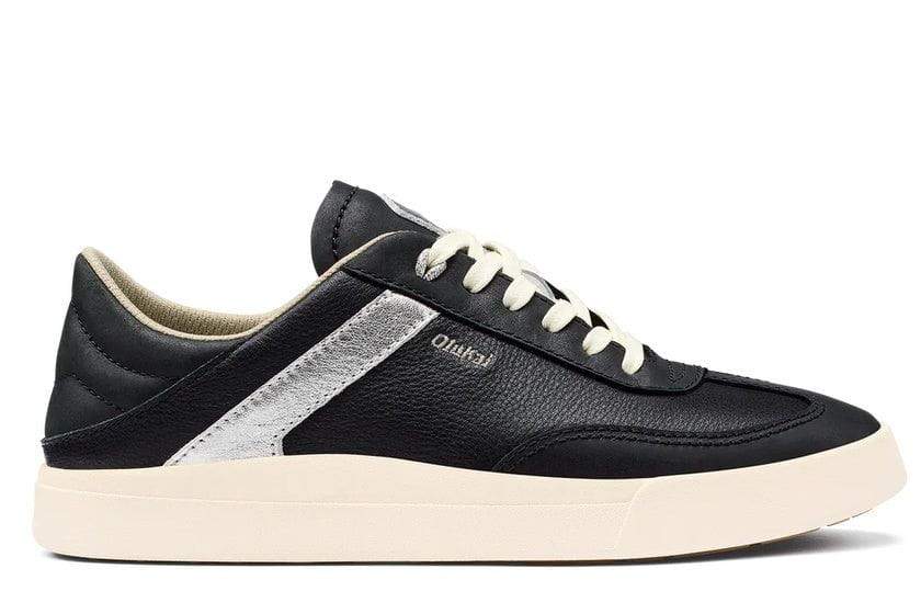 OluKai Women's Hā‘upu Leather Sneaker | Black