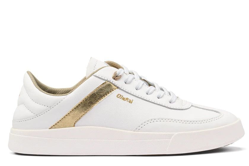 OluKai Women's Hā‘upu Leather Sneaker | White