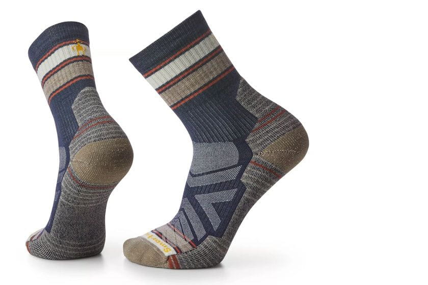 Smartwool Hike Light Cushion Striped Mid Crew Socks | Striped Navy