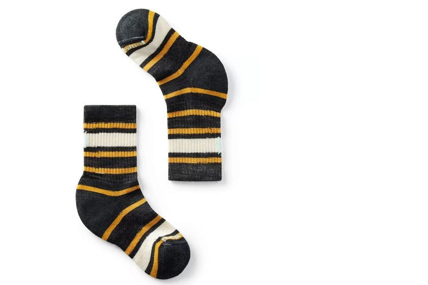 Smartwool Kids' Hike Light Cushion Striped Crew Socks | Charcoal