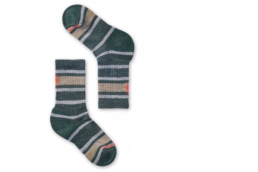 Smartwool Kids&#39; Hike Light Cushion Striped Crew Socks | Deep Sage