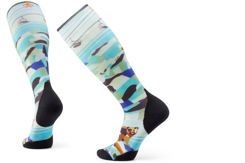 Smartwool Ski Targeted Cushion Bear Country Print Over The Calf Socks 