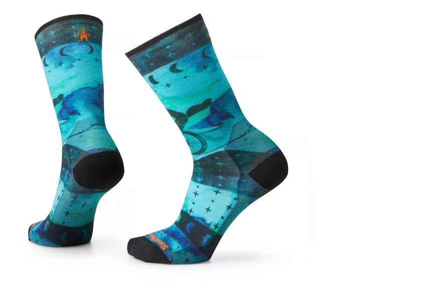 Smartwool Women&#39;s Bike Zero Cushion Celestial Print Crew Socks | Capri