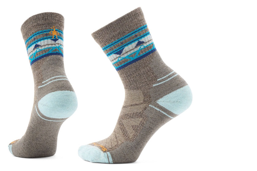 Smartwool Women's Hike Light Cushion Zig Zag Valley Mid Crew Socks | Military Olive