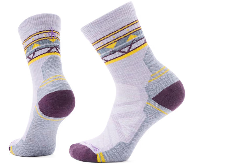 Smartwool Women's Hike Light Cushion Zig Zag Valley Mid Crew Socks | Purple Eclipse