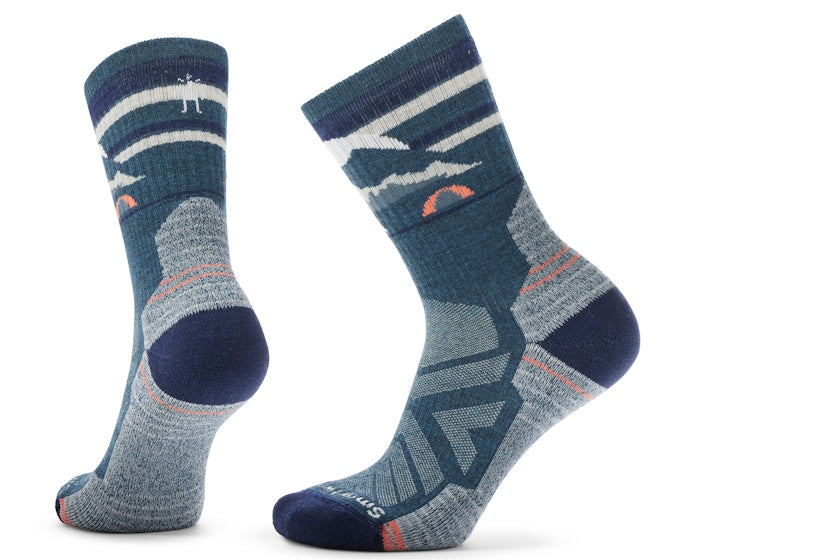 Smartwool Women's Hike Light Cushion Mountain Moon Crew Socks | Twlight Blue