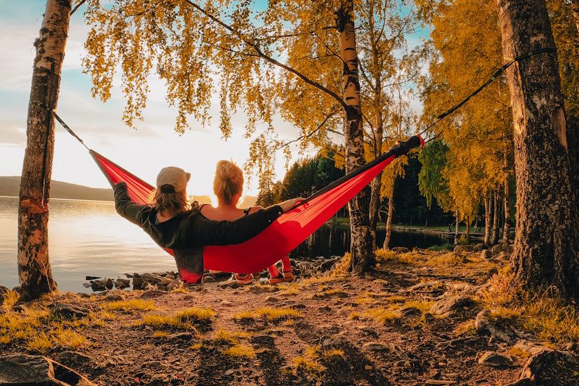 Ticket to the Moon Original Travel Hammock |  Orange Dark Grey