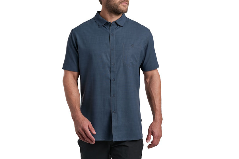 KÜHL Men&#39;s Persuadr Short Sleeve Button-Up Shirt | Night Blue