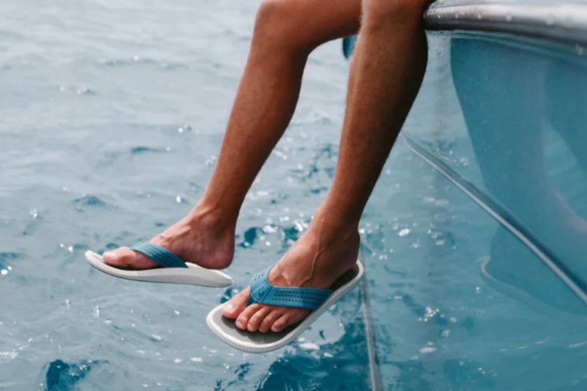 Olukai Men's Ulele Sandal Sandal |  Slate Blue Charcoal