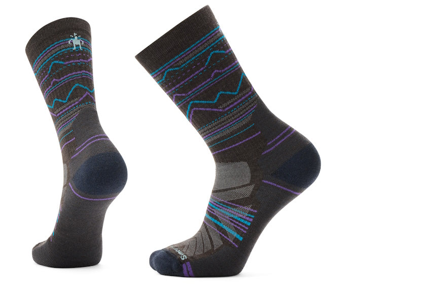 Smartwool Light Cushion Mountain Range Pattern Crew Hiking Socks | Chestnut