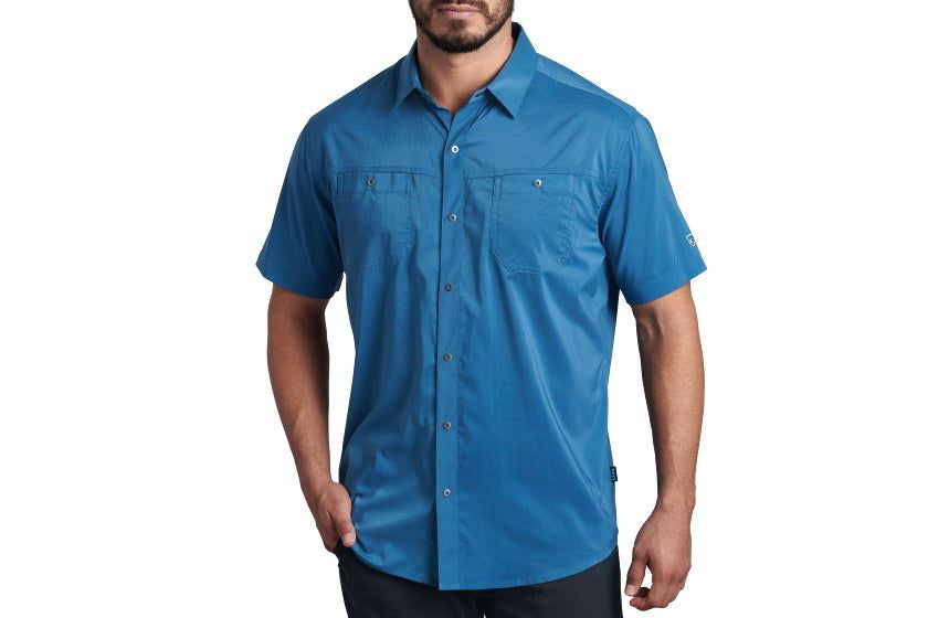 KÜHL Men&#39;s Stretch Stealth Short Sleeve Shirt Neptune Blue