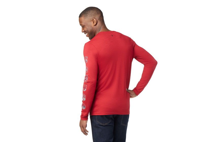 Smartwool Men's Patches Long Sleeve Tee Rhythmic Red