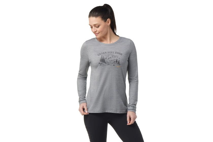 Smartwool Women’s Wilderness Summit Long Sleeve Tee | Light Grey Heather