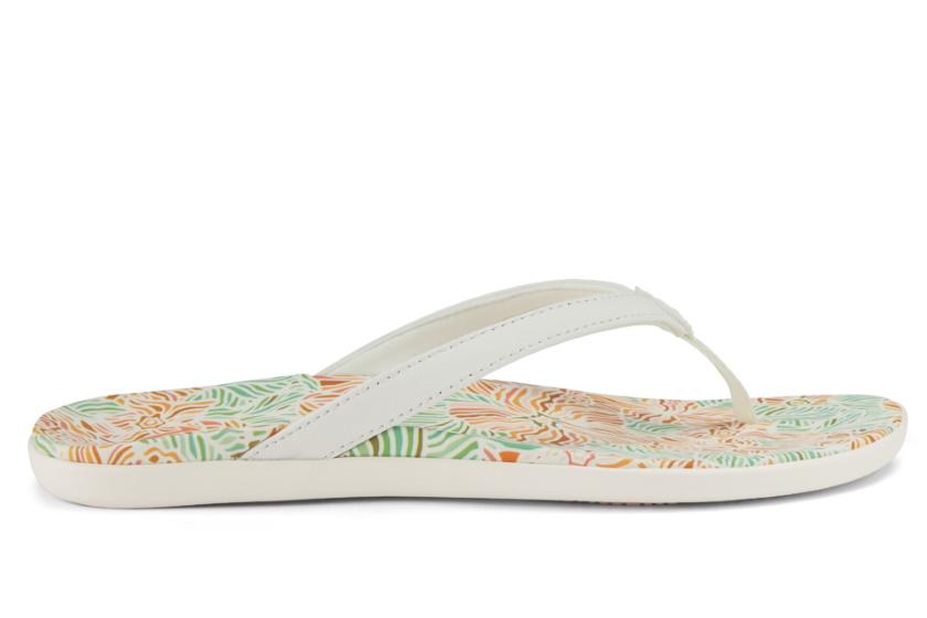 Olukai Women&#39;s HoÓpio Hau Sandals | White Hibiscus