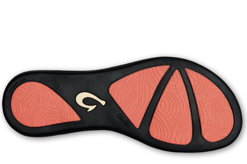 Olukai Women's HoÓpio Hau Sandals | Black Hibiscus